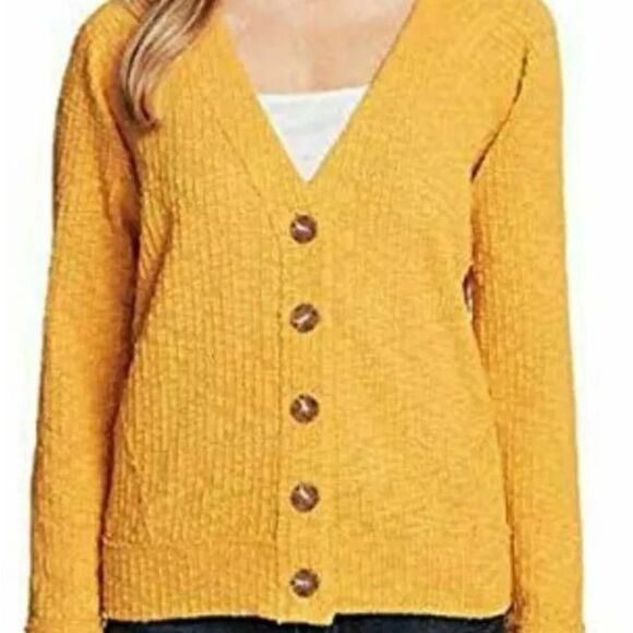 Two By Vince Camuto Goldenrod Cardigan Sweater Medium - Picture 2 of 10